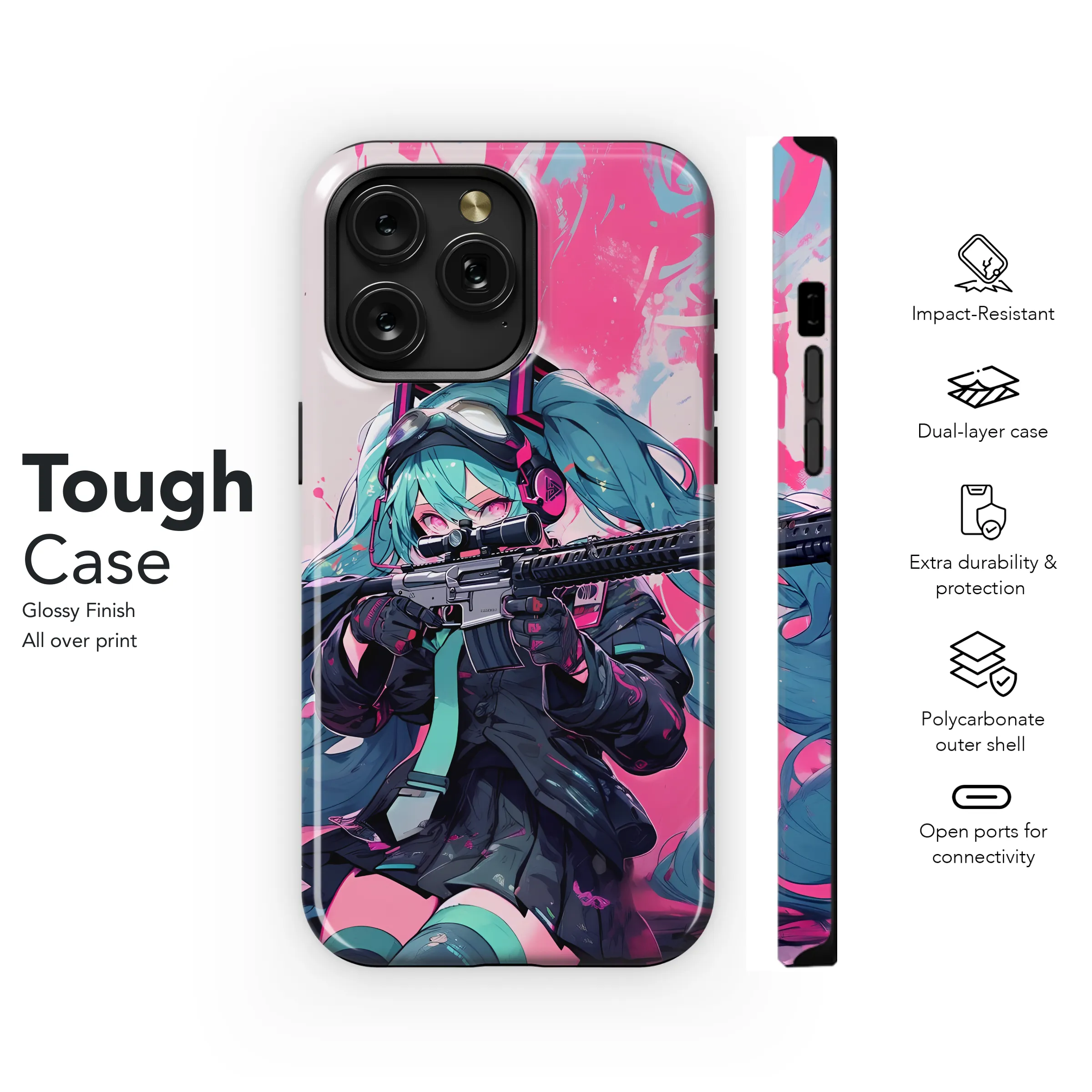Anime Cyberpunk Rebecca Phone Case iPhone Samsung Cover Pixel 3715