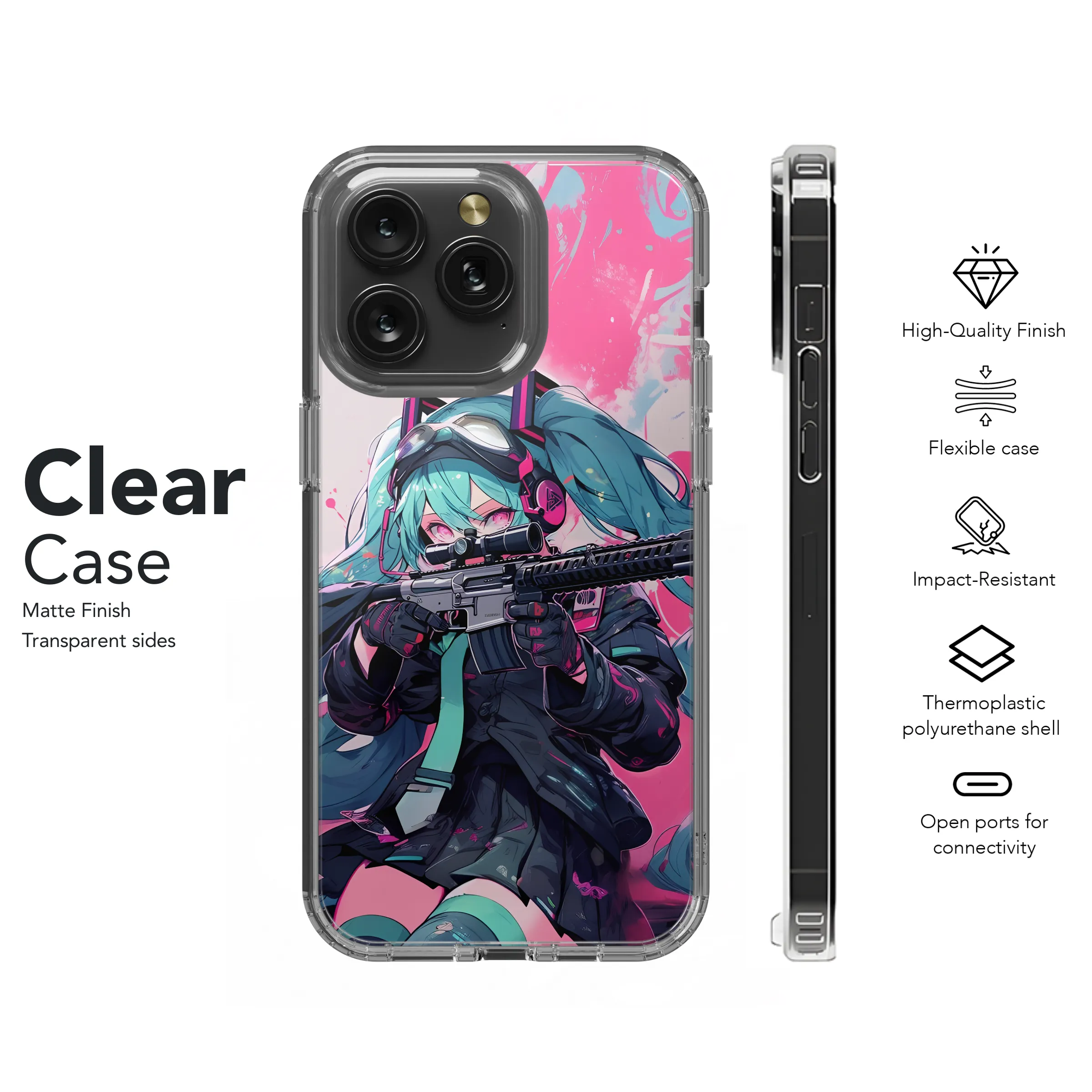 Anime Cyberpunk Rebecca Phone Case iPhone Samsung Cover Pixel 3715