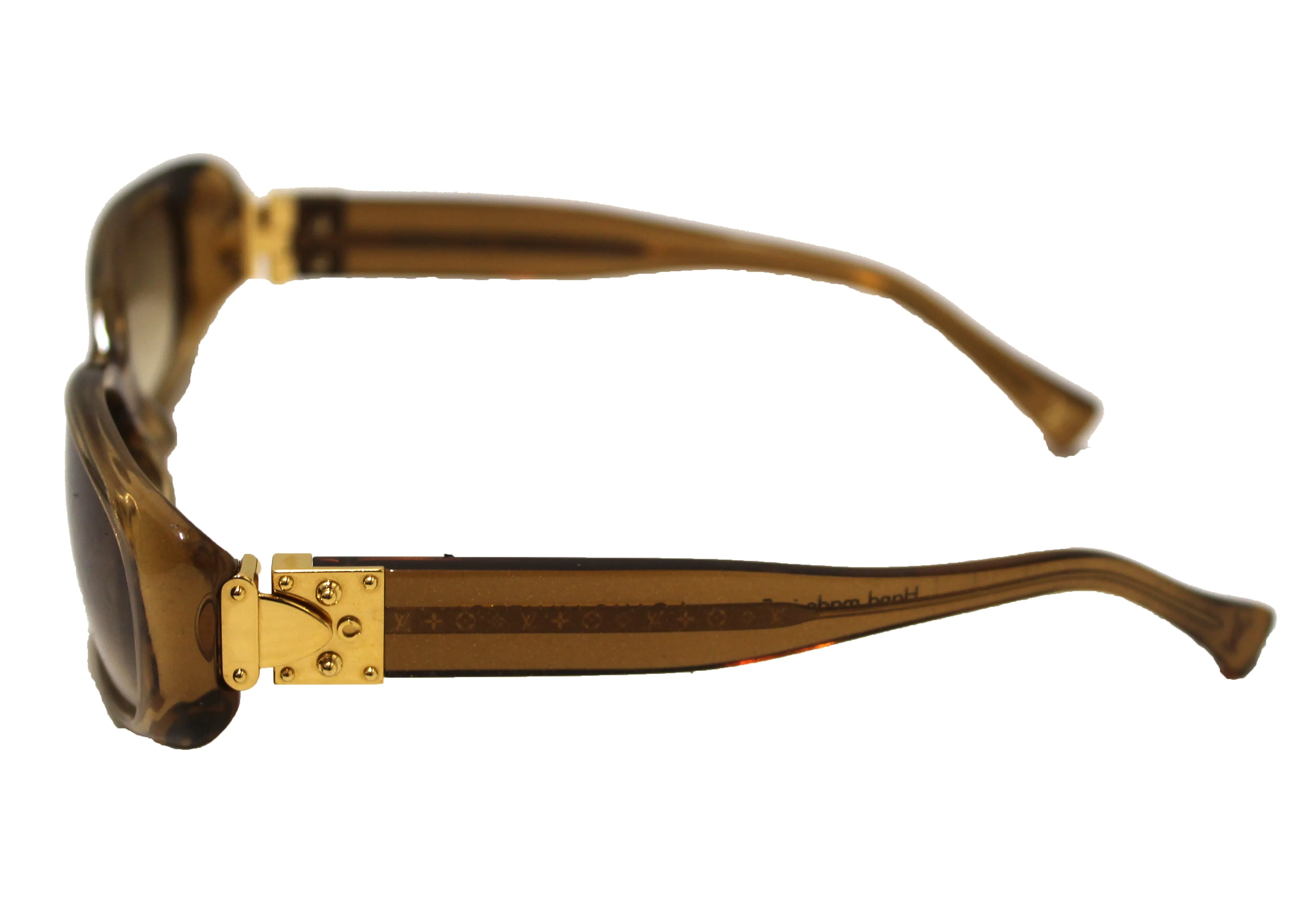 Authentic Louis Vuitton Brown Glitter Acetate Square Sunglasses