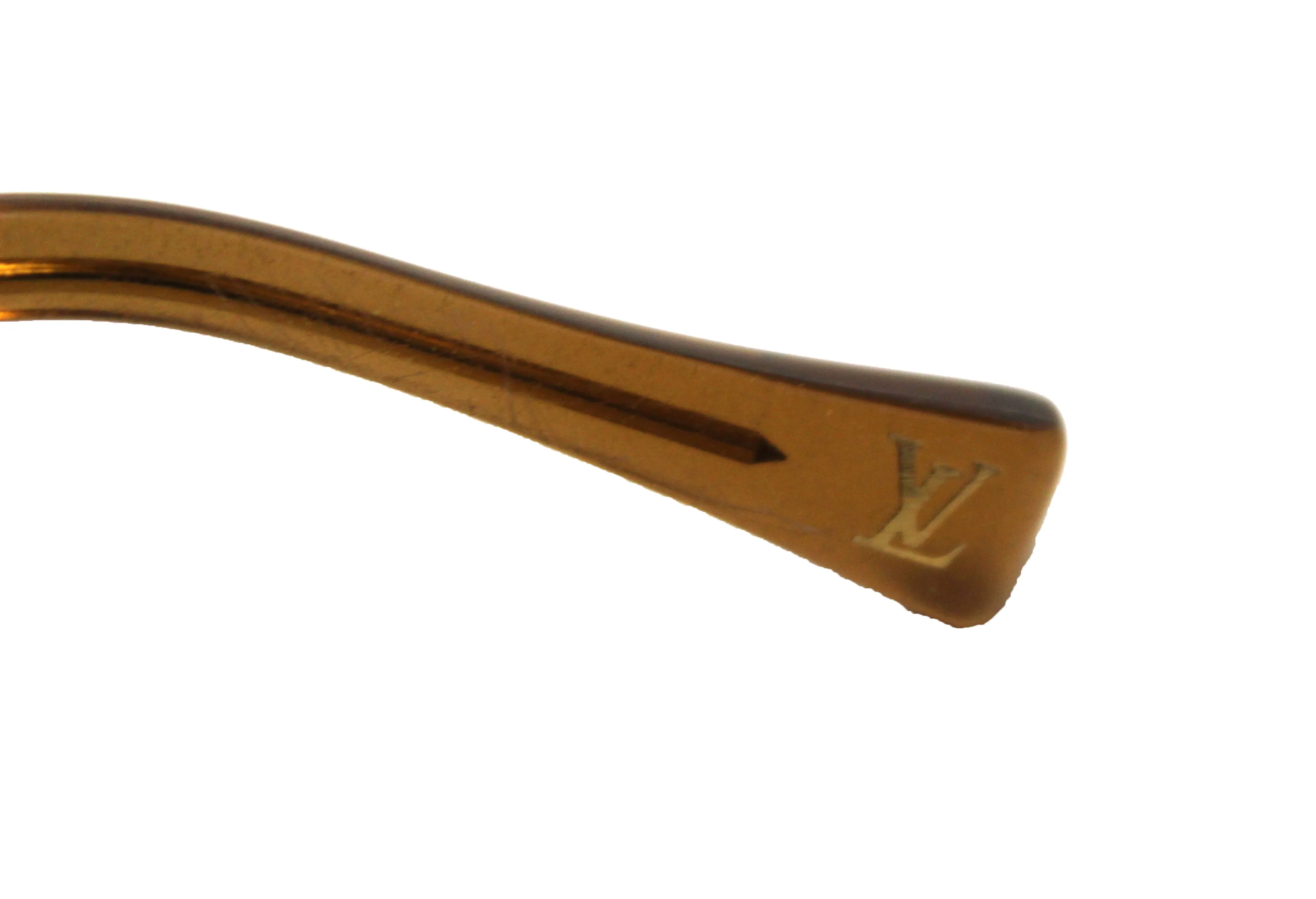 Authentic Louis Vuitton Brown Glitter Acetate Square Sunglasses
