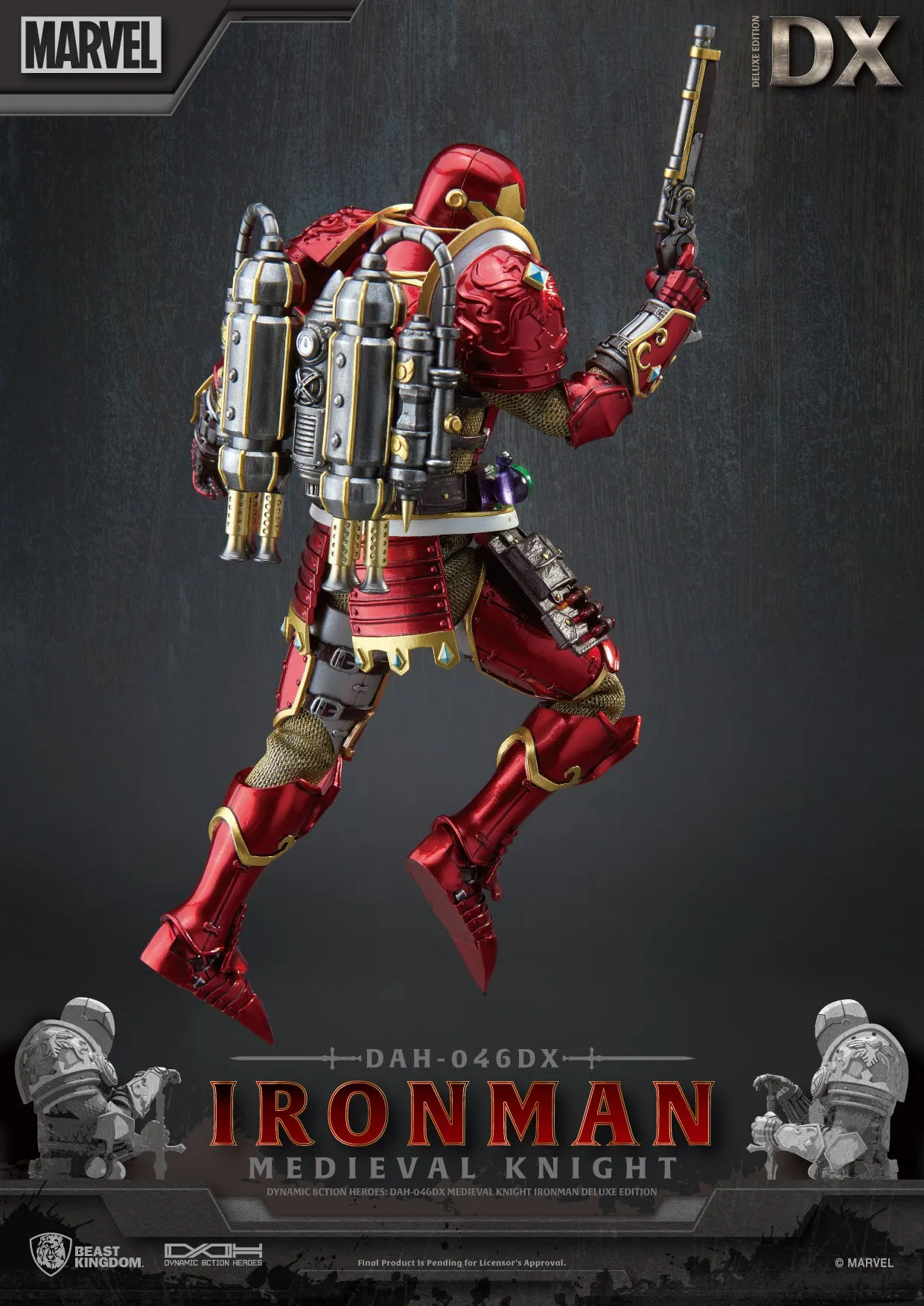 Beast Kingdom DAH-046DX Marvel Iron Man: Medieval Knight Dynamic 8ction Heroes Action Figure (Deluxe Version)