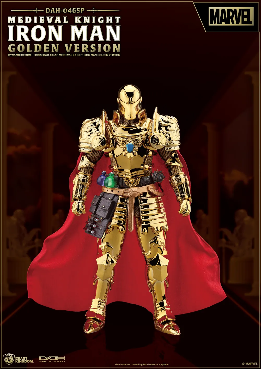 Beast Kingdom DAH-046SP Medieval Knight Iron Man Gold Version Dynamic 8ction Heroes Action Figure