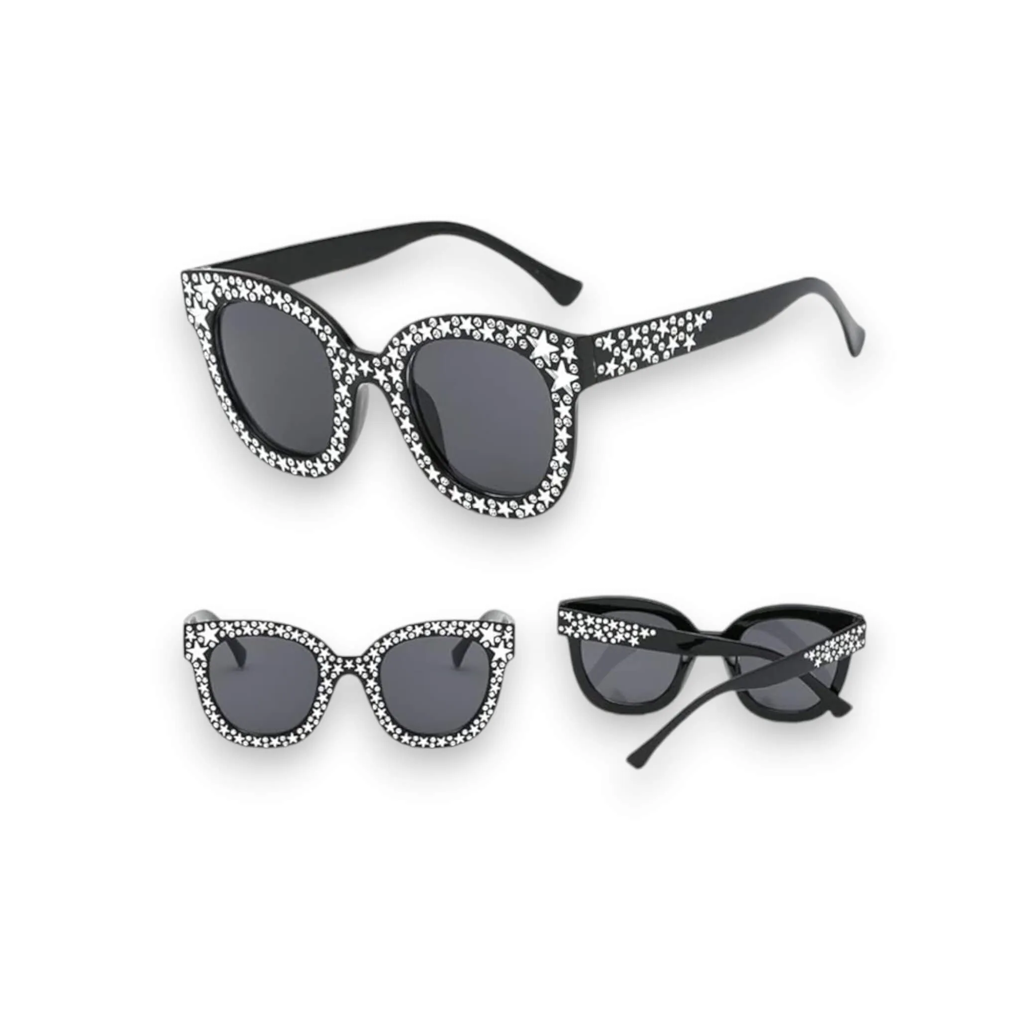 Black Star Studded Cat Eye Sunglasses