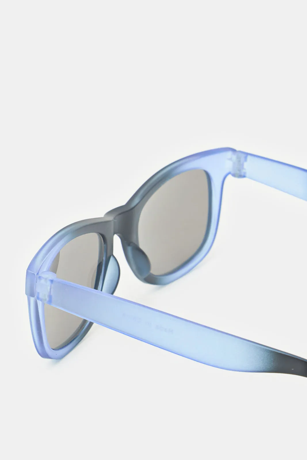 Boys Blue And Black Wayfarer Embellished Sunglasses