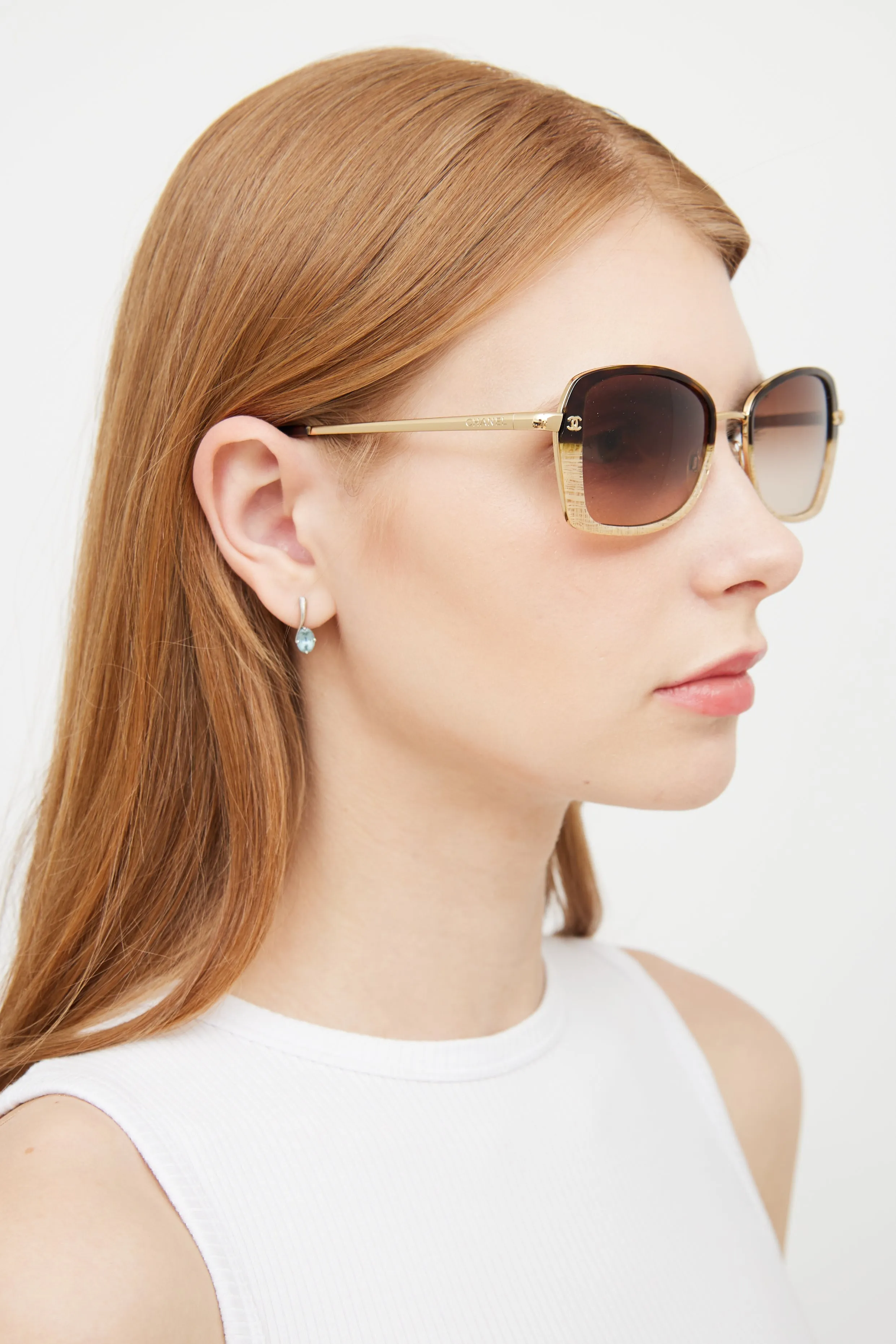 Brown & Gold 4181 Butterfly Sunglasses