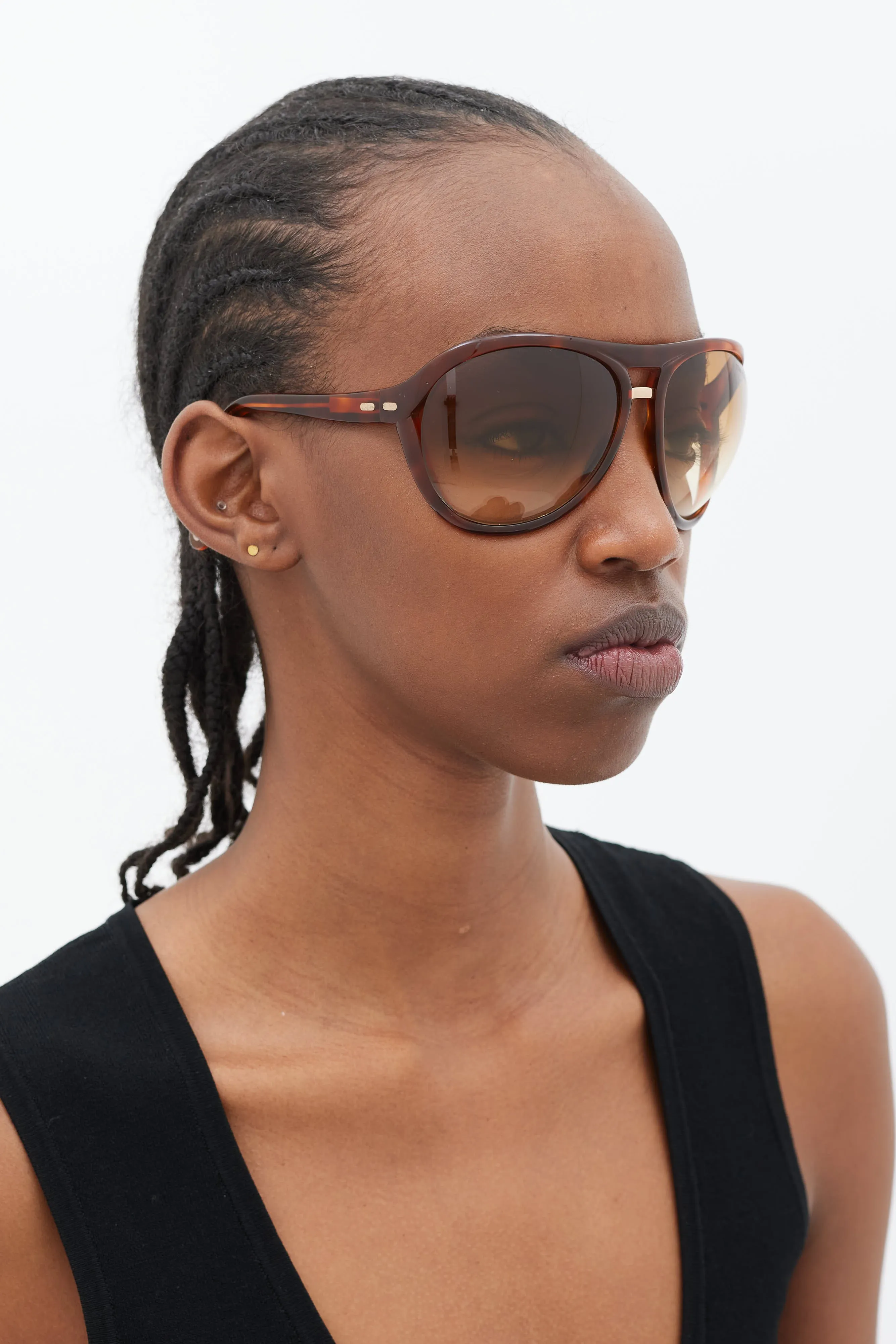 Brown Milo TF73 Rounded Sunglasses