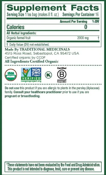 [Bundle Of 4] Traditional Medicinals Organic Fennel, 16 bags Exp: