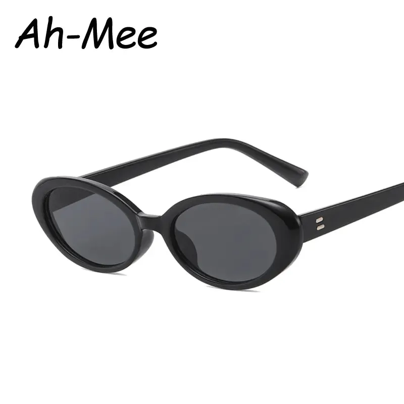 Cycling Men's Fashion Oval Sunglasses Black Small Frame Sports Brand Trendy Hot Points Sun Glasses Female Lady Goggle UV400