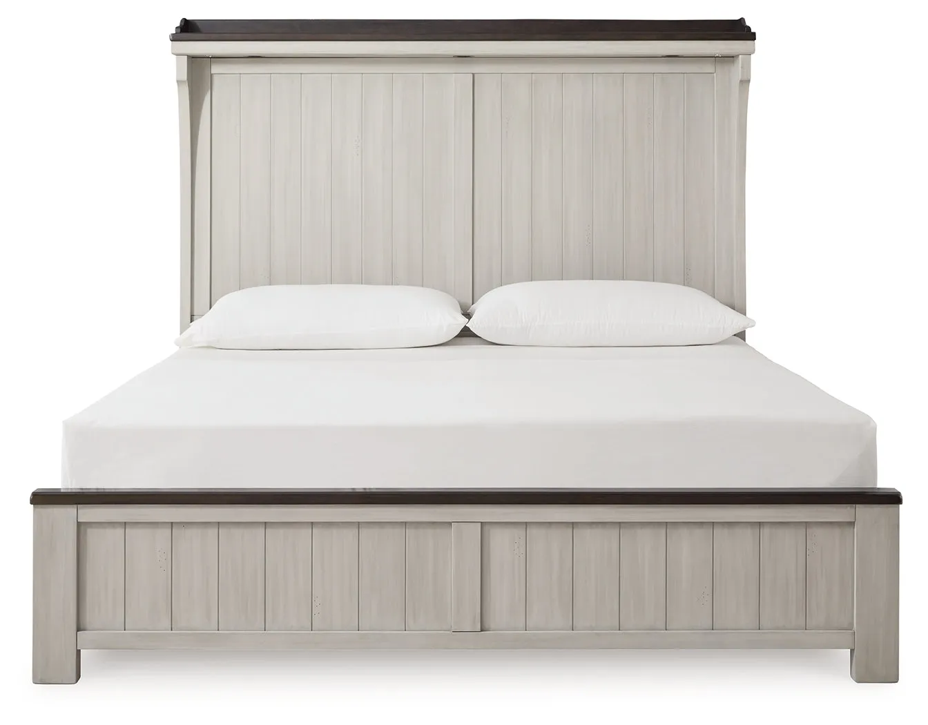 Darborn King Panel Bed with Dresser in Gray/Brown