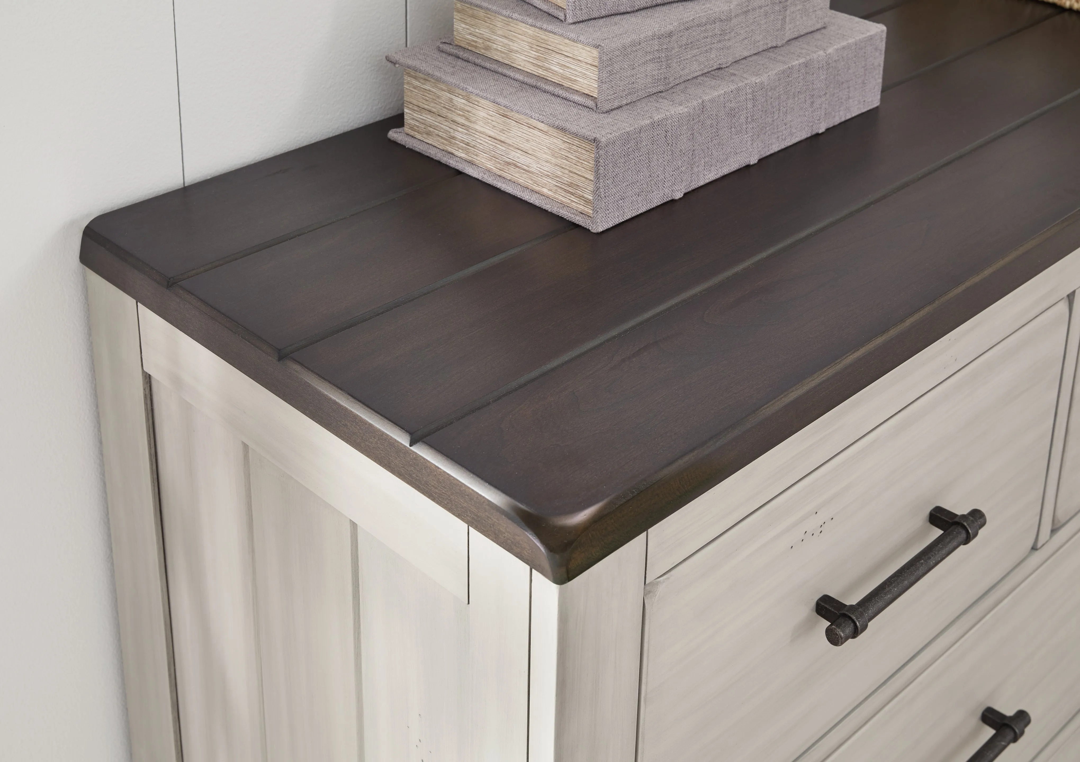 Darborn King Panel Bed with Dresser in Gray/Brown