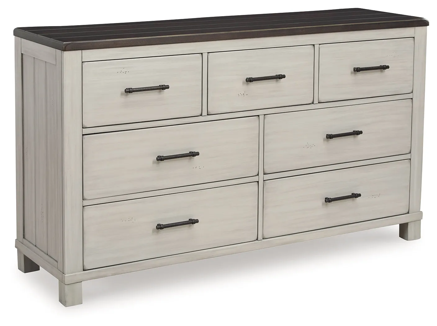 Darborn King Panel Bed with Dresser in Gray/Brown