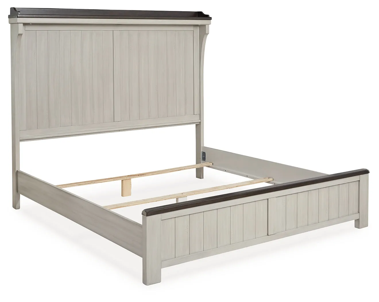 Darborn King Panel Bed with Dresser in Gray/Brown