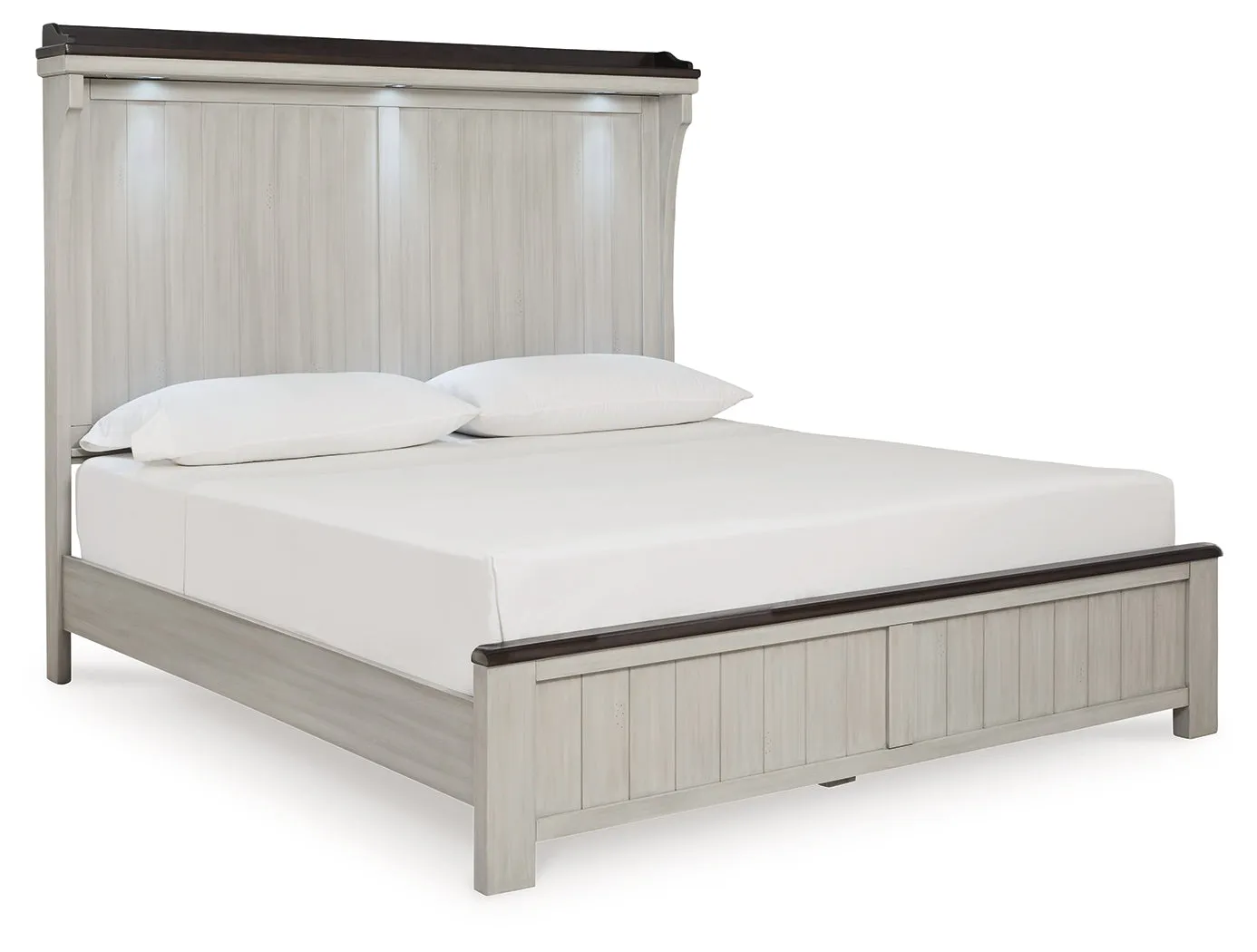Darborn King Panel Bed with Dresser in Gray/Brown
