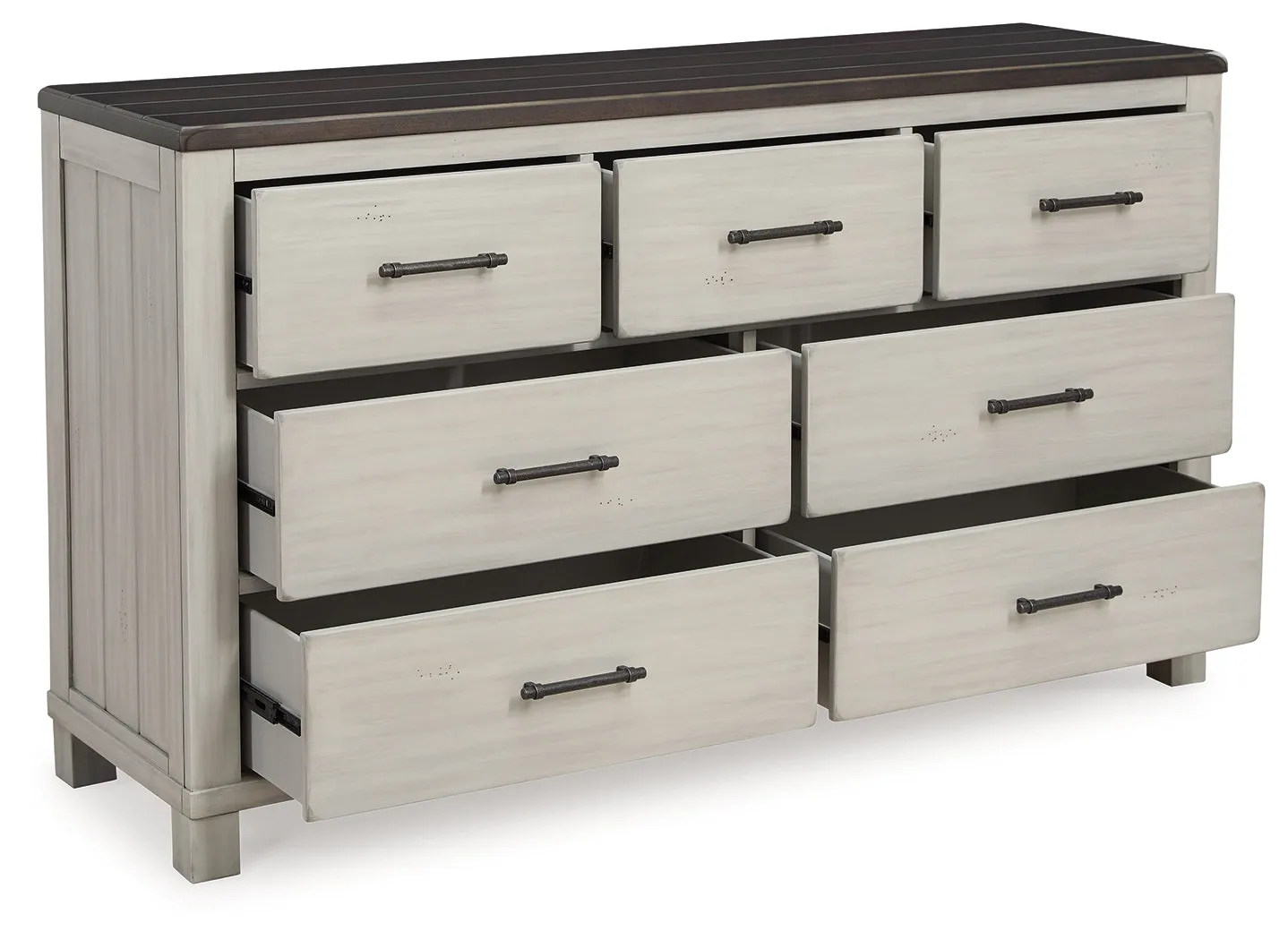 Darborn King Panel Bed with Dresser in Gray/Brown
