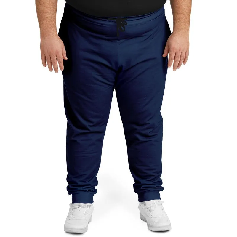 Dark Blue Joggers | Unisex | with PLUS sizes | Dark Pure Blue | C100M50Y0K80