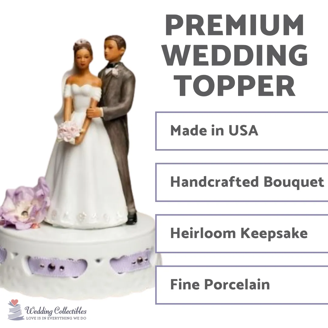 Elegant African American Ribbon Accent Cake Topper- Custom Colors!