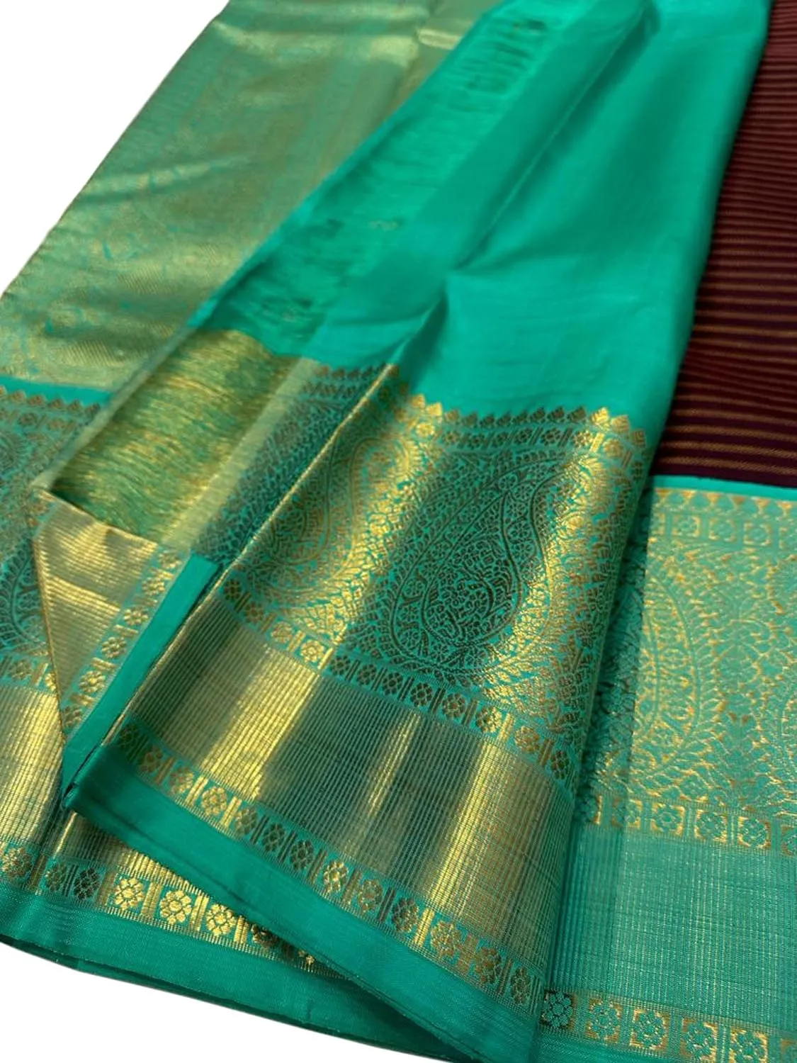 Elegant Brown Kanjeevaram Handloom Pure Silk Saree