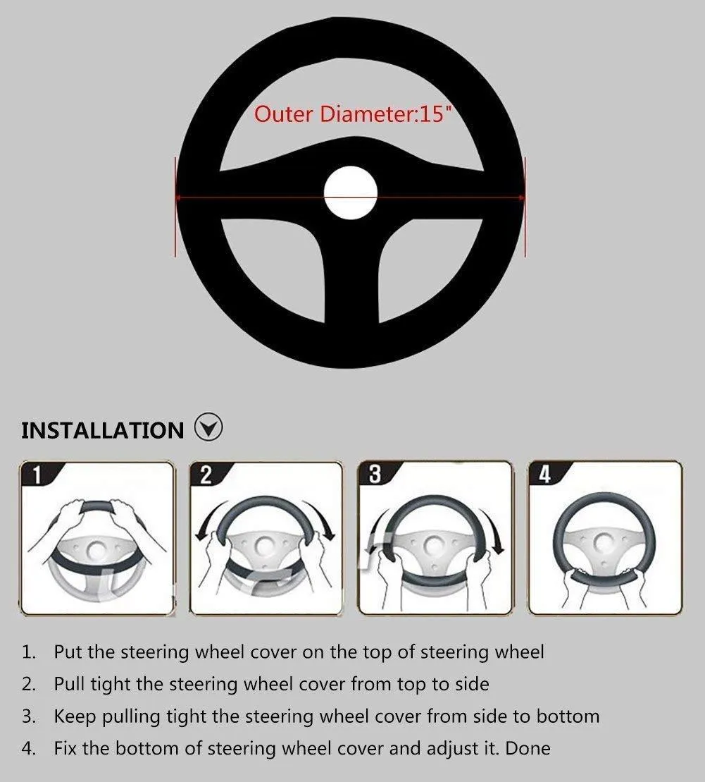 EvoFine Genuine Leather Steering Wheel Cover