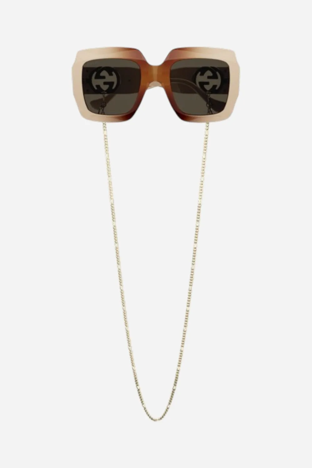 Gucci Havana/Ivory Chain Sunglasses - Gg1022s-003 54