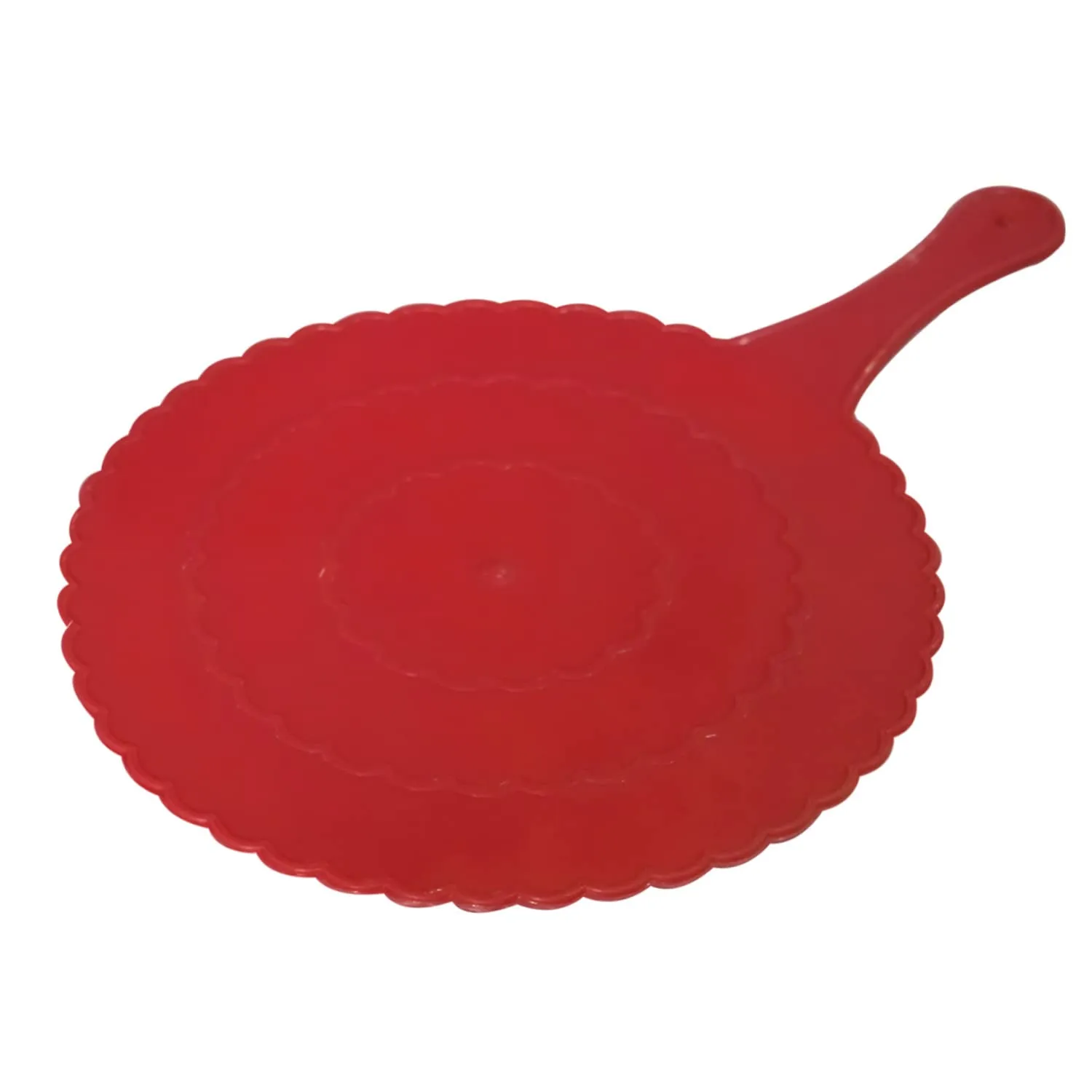 Heart Home Plastic Lightweight Handfan|Hath Pankha|Beejna for Natural Cooling Air Home Decor and Travel Useful, Pack of 2 (Red)