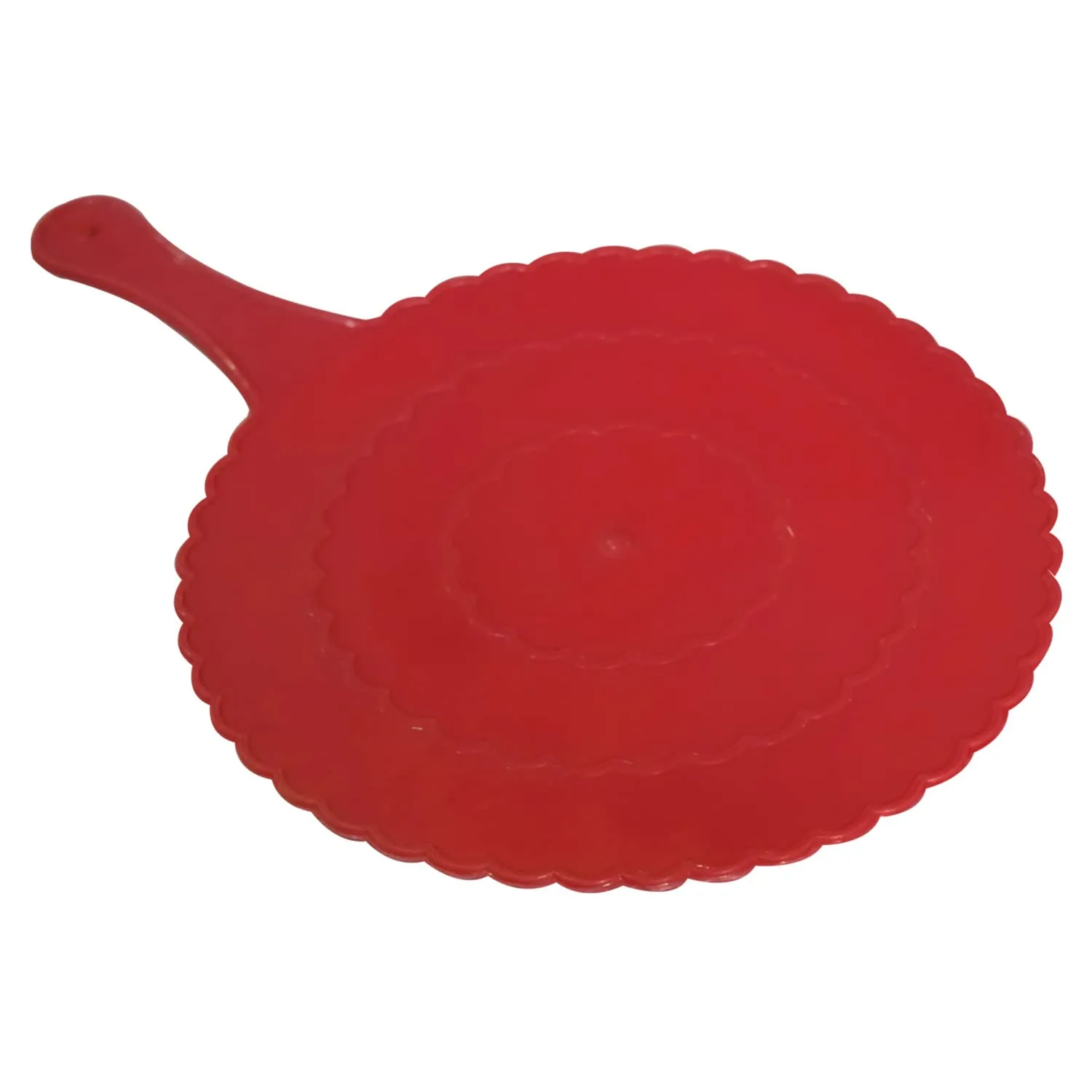 Heart Home Plastic Lightweight Handfan|Hath Pankha|Beejna for Natural Cooling Air Home Decor and Travel Useful, Pack of 2 (Red)