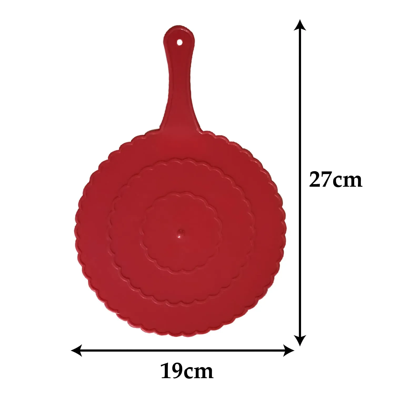 Heart Home Plastic Lightweight Handfan|Hath Pankha|Beejna for Natural Cooling Air Home Decor and Travel Useful, Pack of 2 (Red)