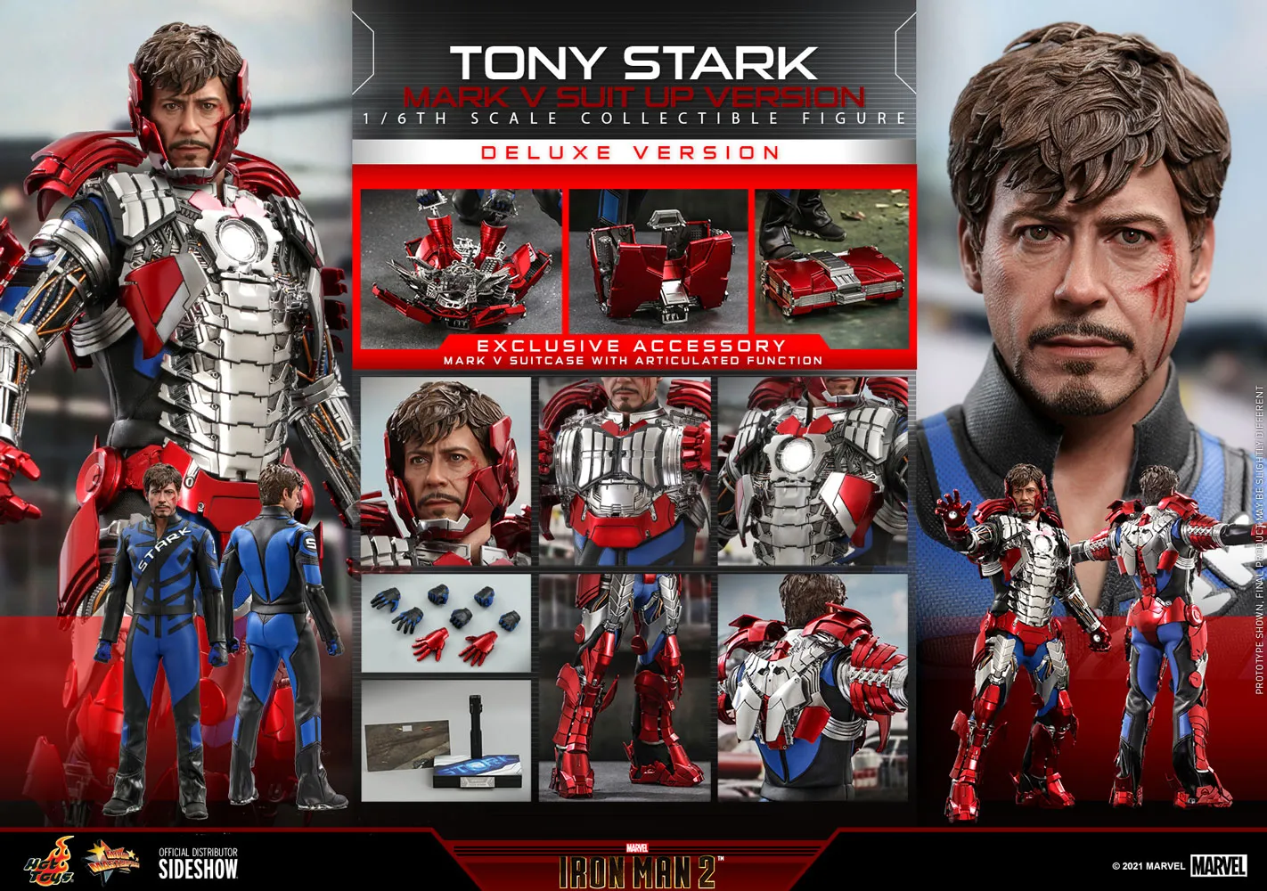 Hot Toys - Iron Man 2: Tony Stark (Mark V Suit Up Version) (Deluxe)