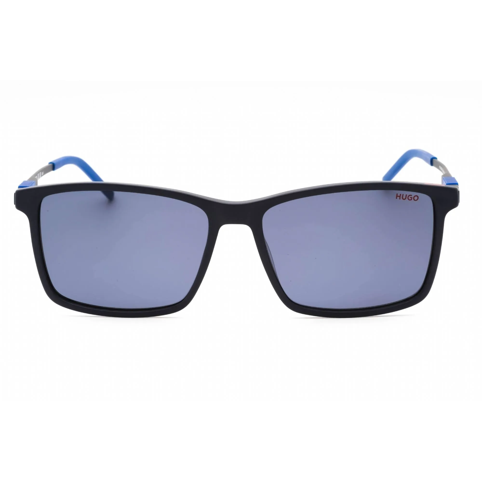 Hugo Men's Sunglasses - Matte Blue Rectangular Plastic Frame | HG 1099/S 0FLL KU