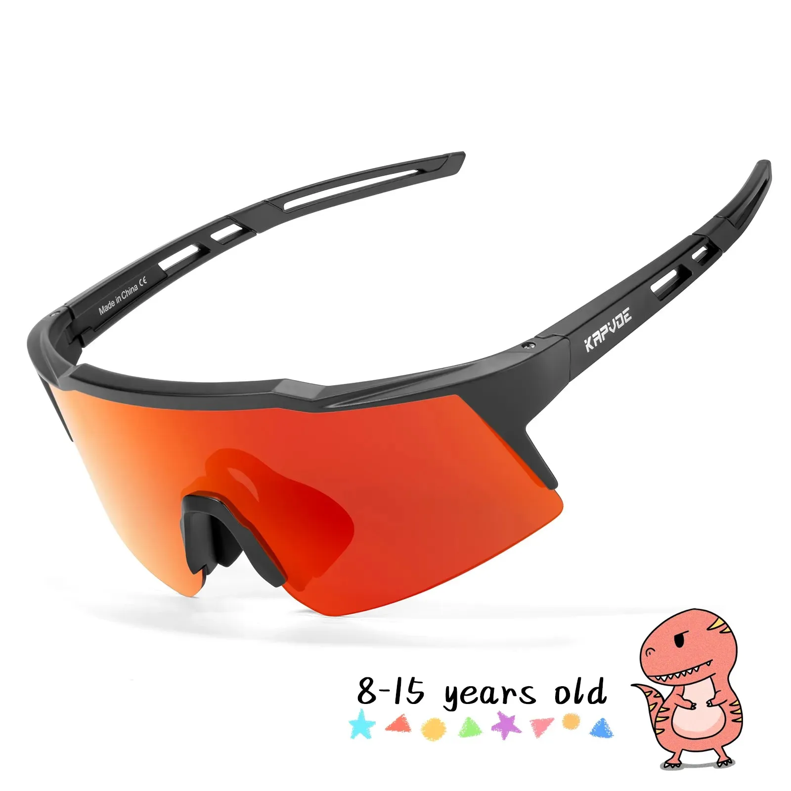 Kapvoe Child Photochromic Sports Sunglasses Cycling Glasses Kids UV400 Boys Bike Skating for Girls Outdoor Bicycle Protectionon
