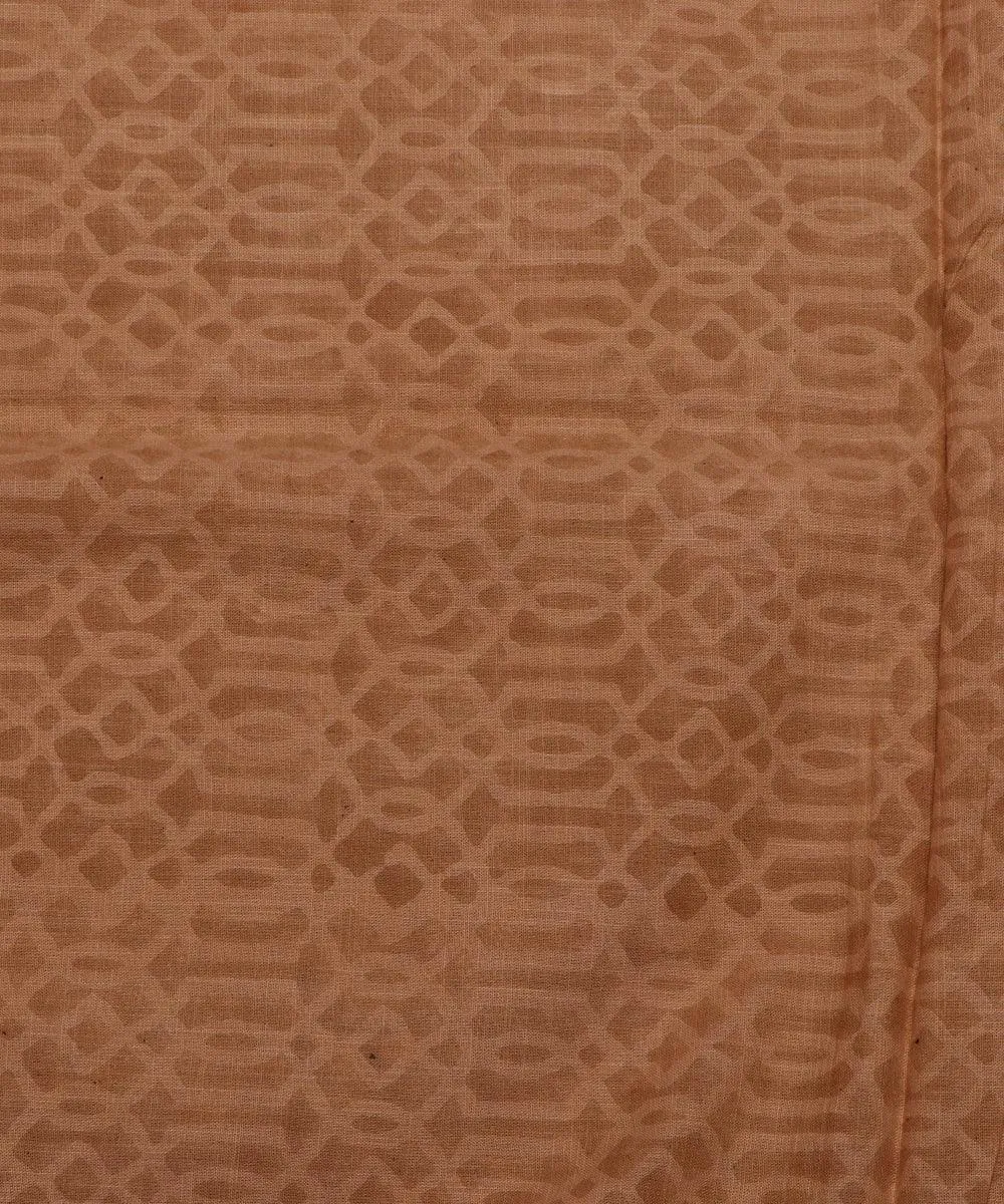 Light Brown Colour Cotton Slub Printed Fabric