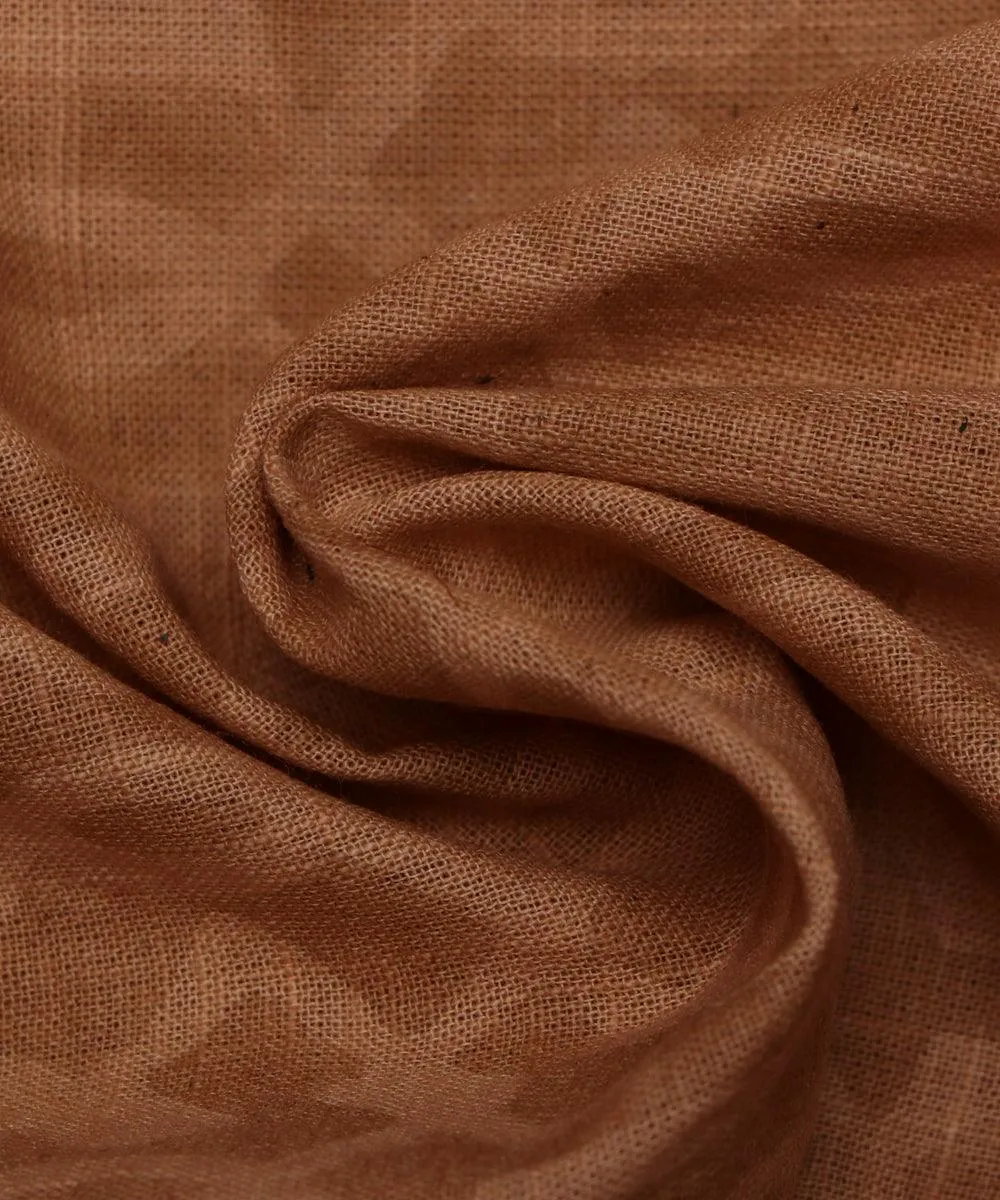 Light Brown Colour Cotton Slub Printed Fabric