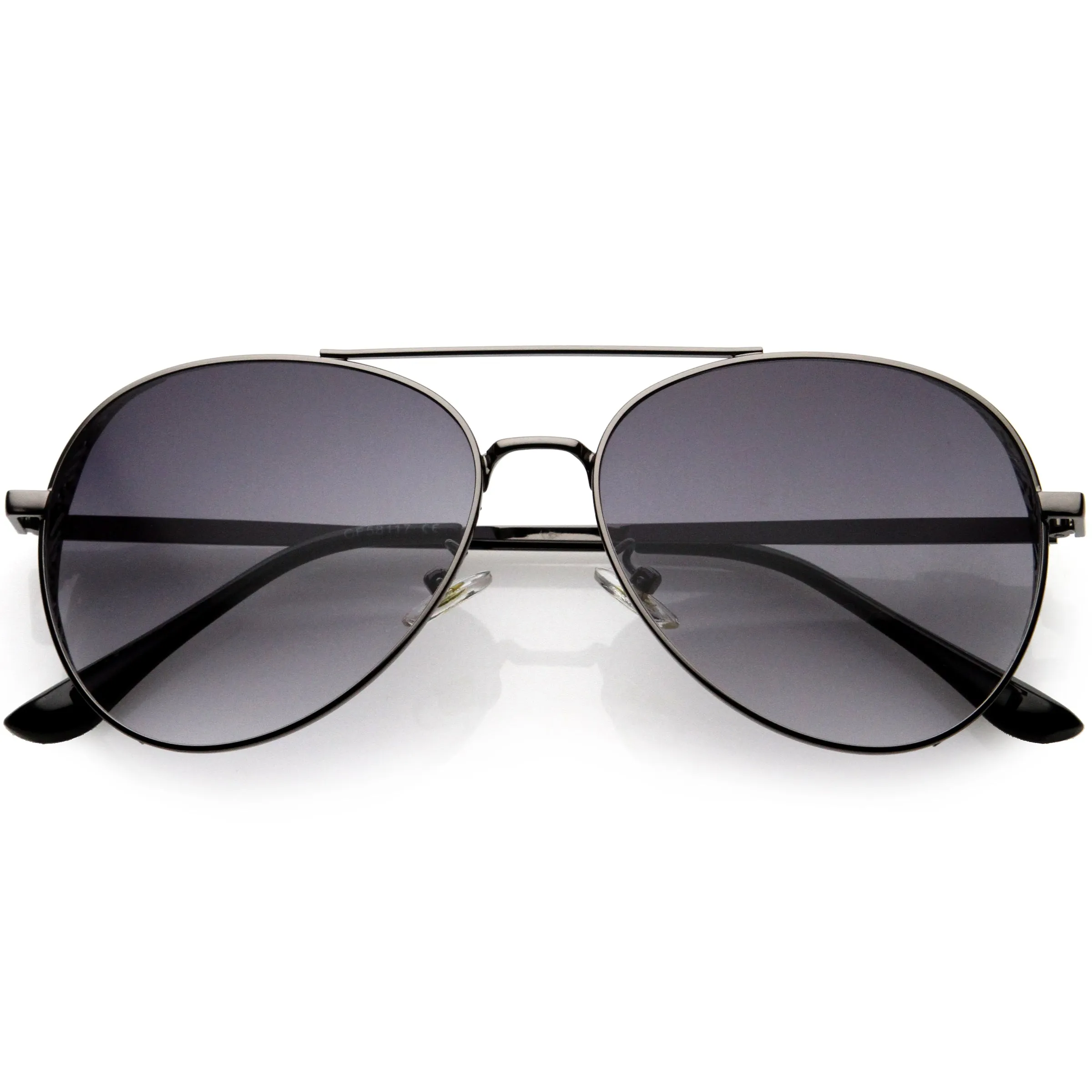 Luxe Laser Cut Metal Detail Side Cover Aviator Sunglasses D027
