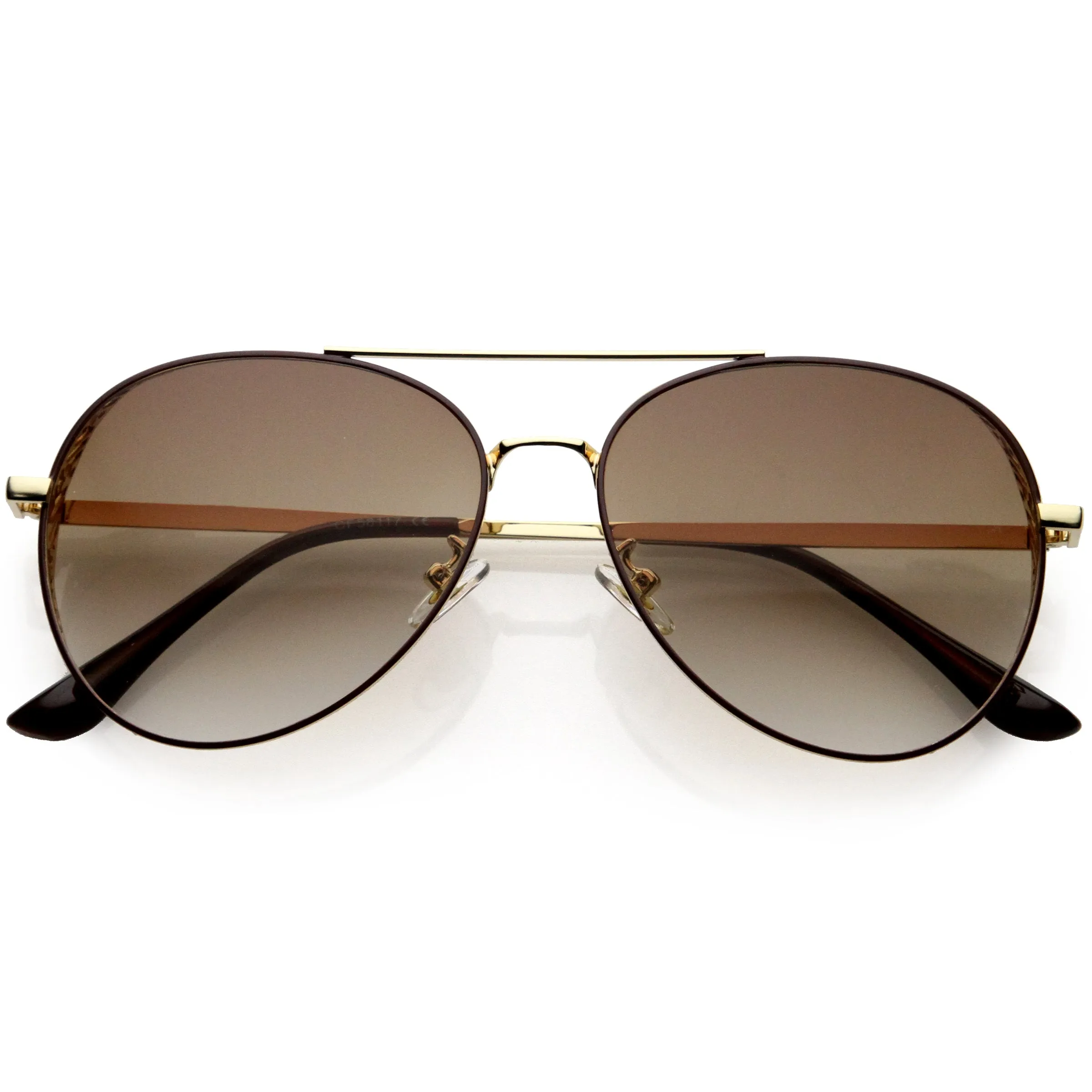 Luxe Laser Cut Metal Detail Side Cover Aviator Sunglasses D027