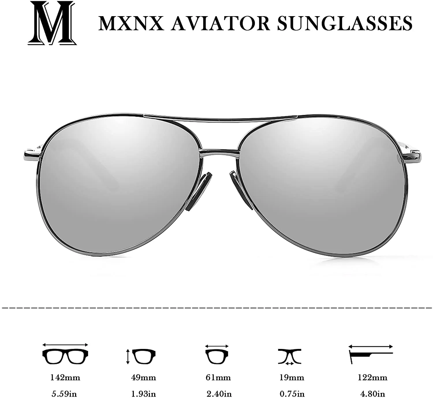 Men's Aviator Sunglasses - Polarized - UV Protection & Lightweight