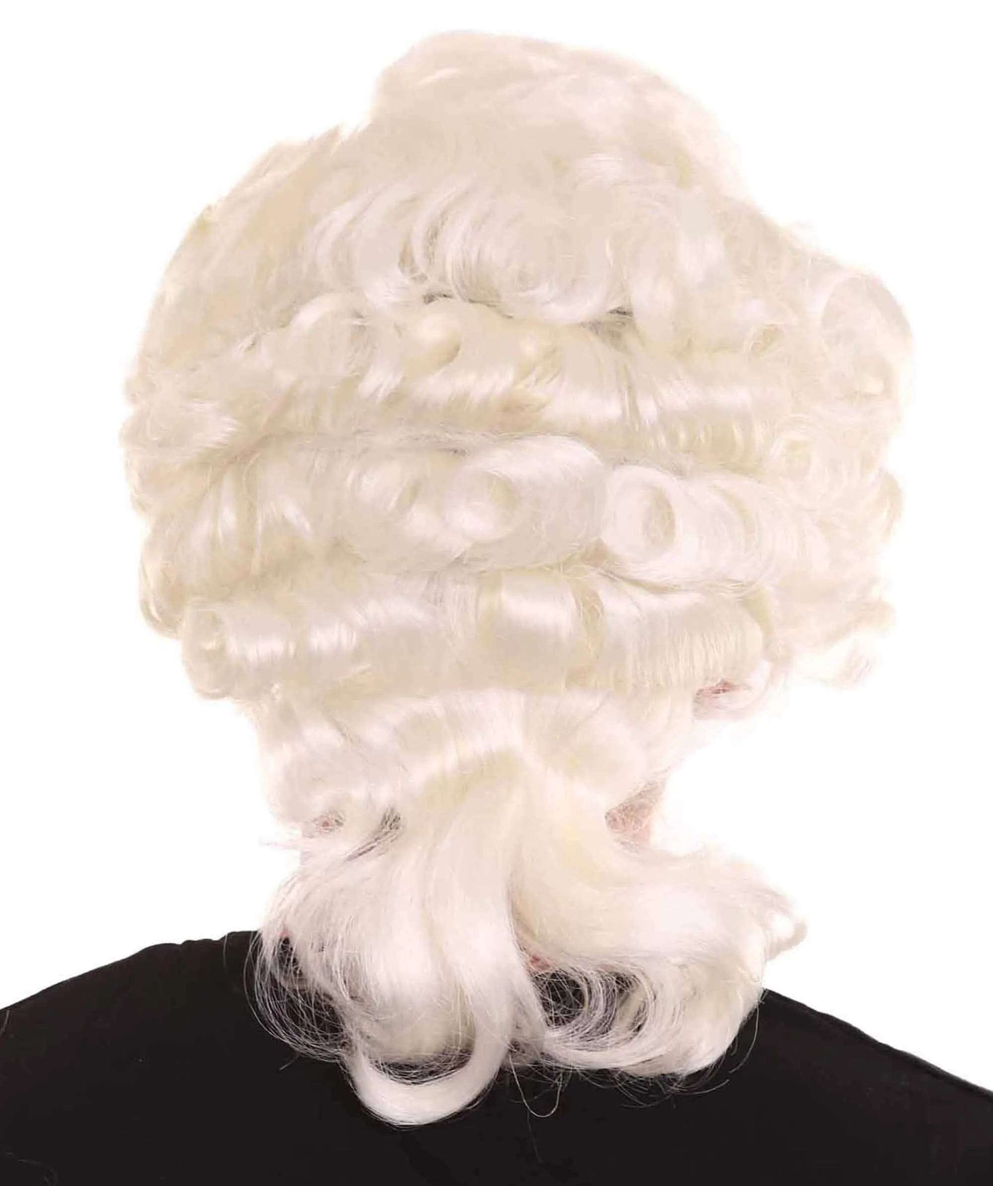 Men's Curly Colonial Historical Wig White | Premium Breathable Capless Cap