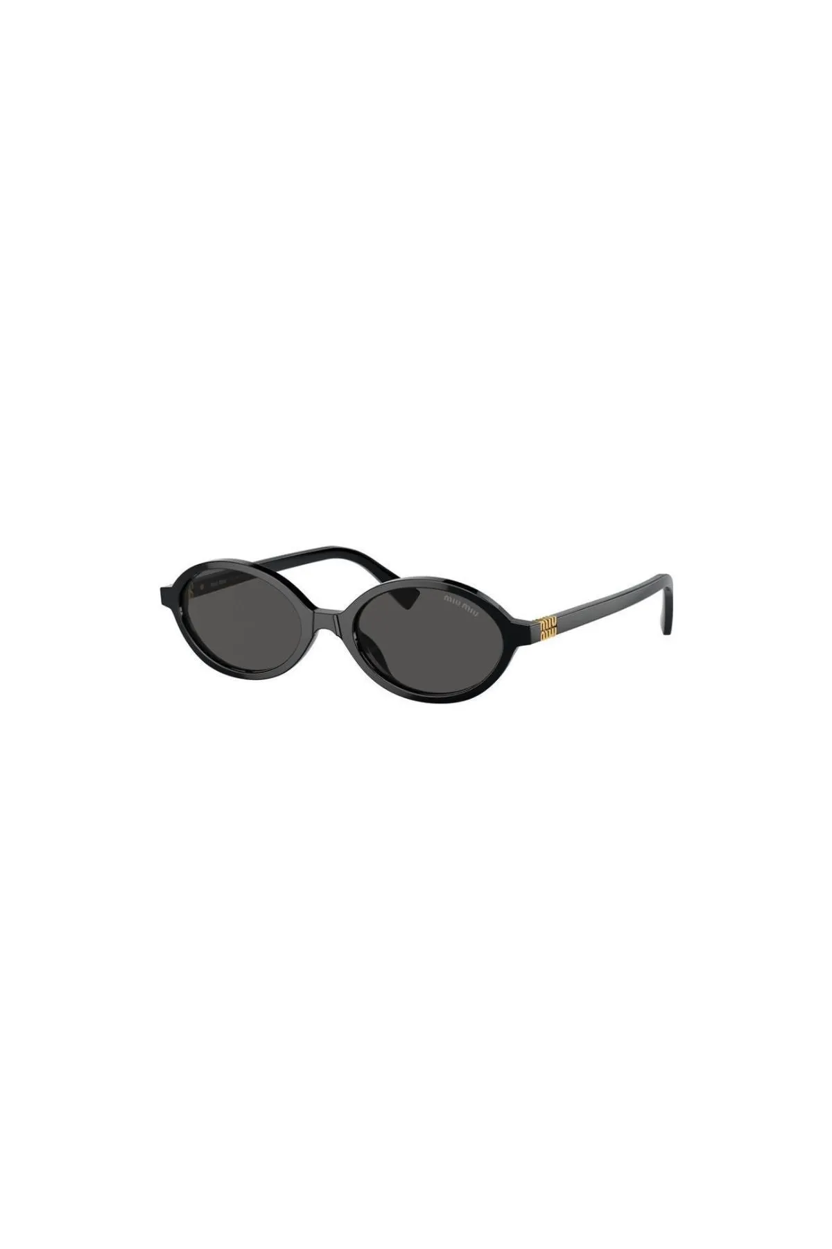 Miu Miu Oval Framed Sunglasses - Black/ Dark Grey