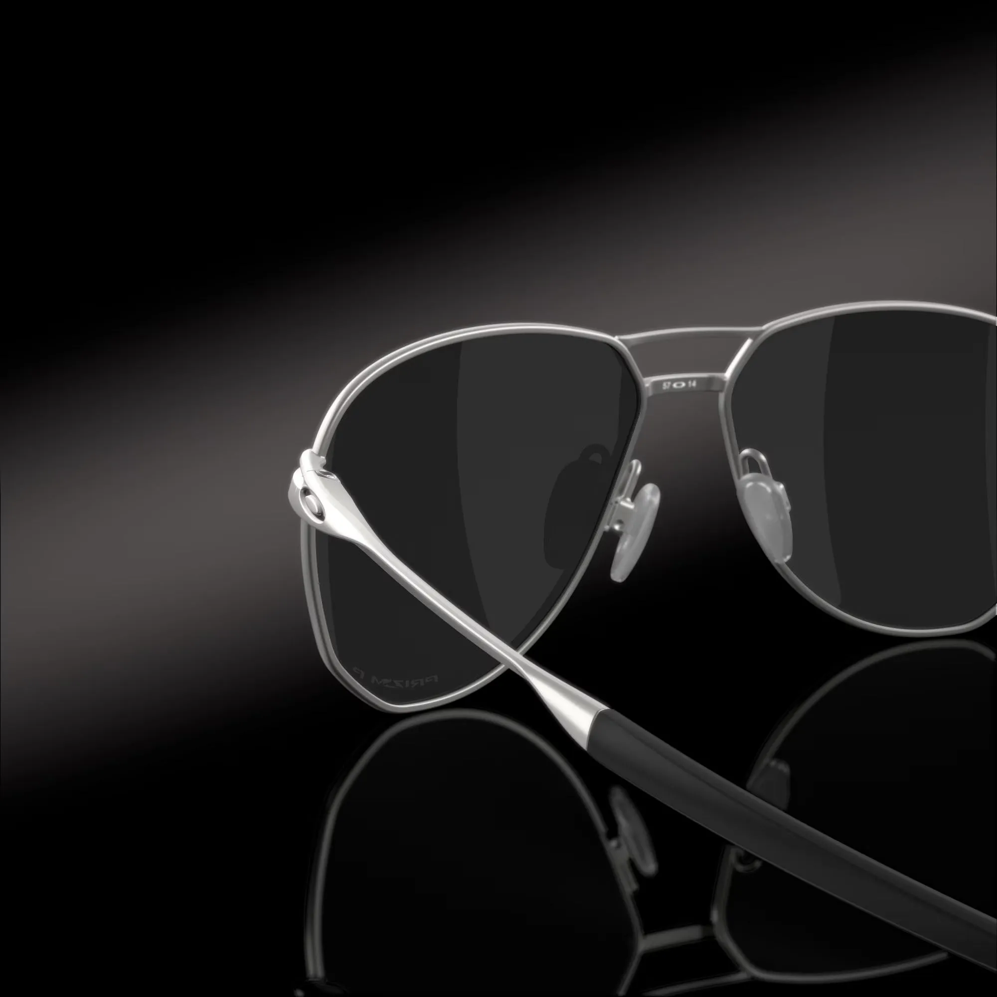 Oakley OO6050-0357 Men's OO6050 Contrail TI Aviator Sunglasses, Satin Chrome Prizm Black
