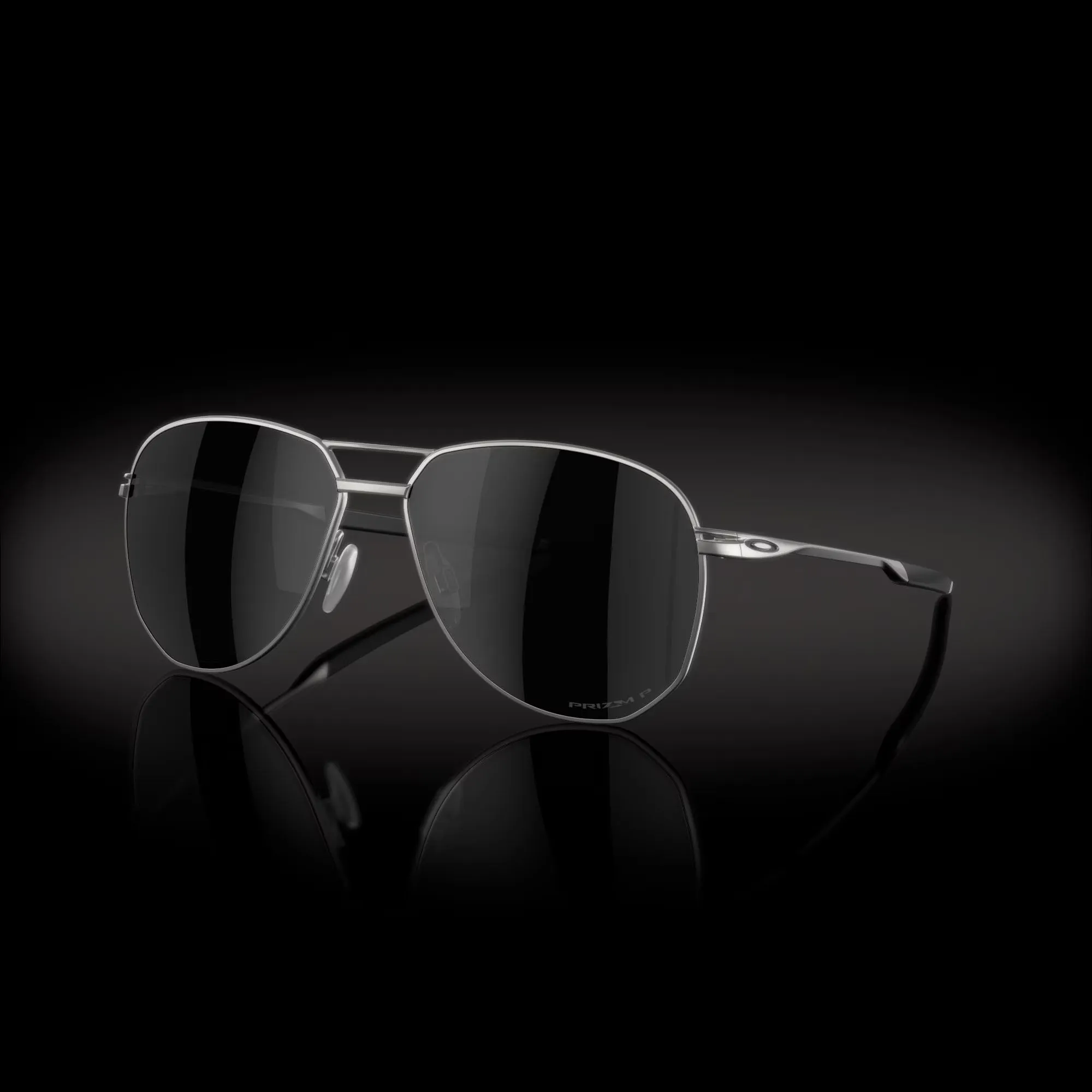 Oakley OO6050-0357 Men's OO6050 Contrail TI Aviator Sunglasses, Satin Chrome Prizm Black