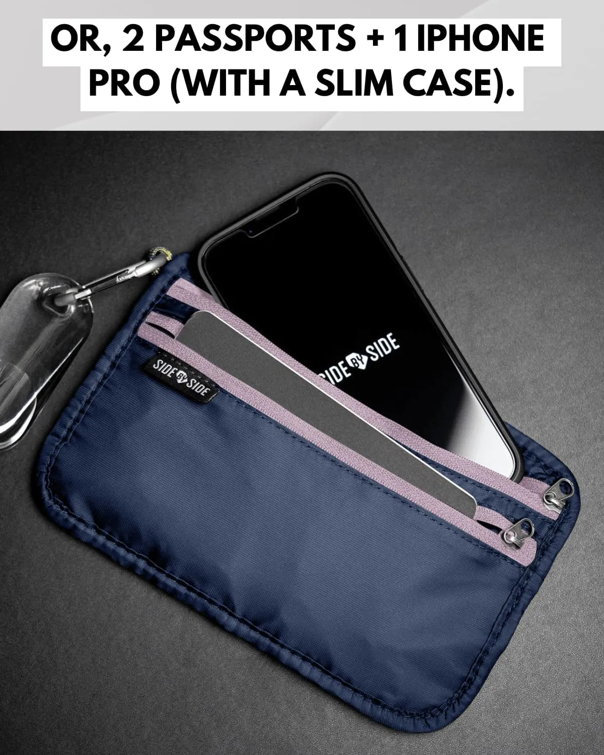 Passport Holder for Travel | Sleek & Slim Neck Wallet Organizer for Travel Documents | Secure RFID-Blocking Case for Passports & Cards | Versatile Travel Pouch That Fits Anywhere (navy)