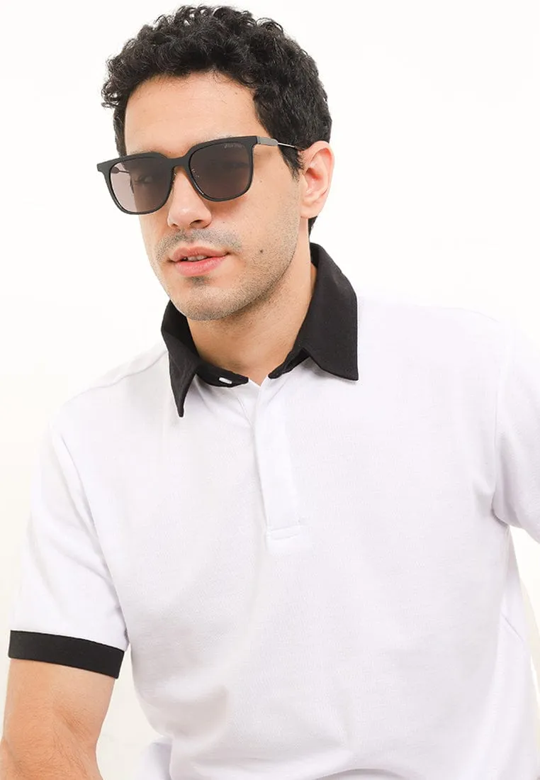 Polarized Plastic Frame Fresco Square Sunglasses - Brown Black