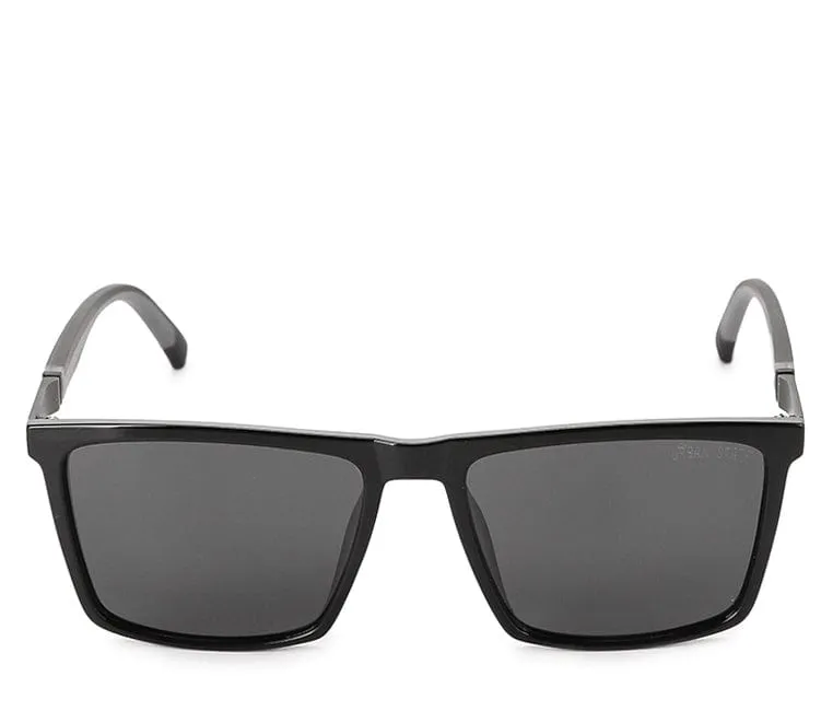 Polarized Plastic Frame Vast Square Sunglasses - Black Black
