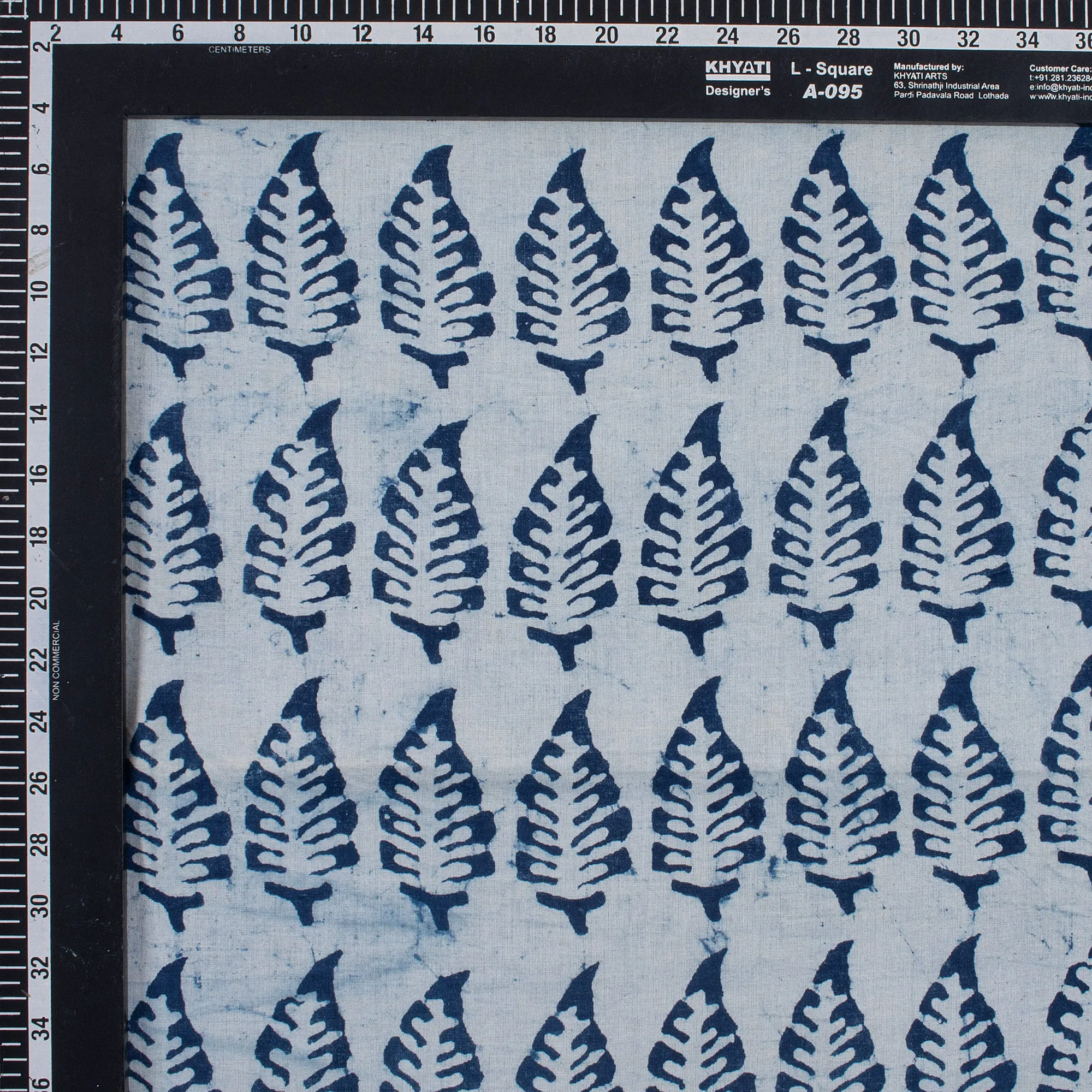 Premium Indigo Leaf Block Print Pure Cotton Fabric
