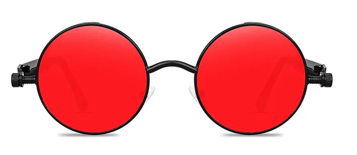 Red Classic Round Sunglasses