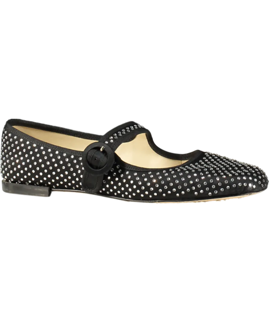 Repetto Paris Black Crystal Embellished Georgia Square-toe Mary Janes UK 5.5 EU 38.5 👠