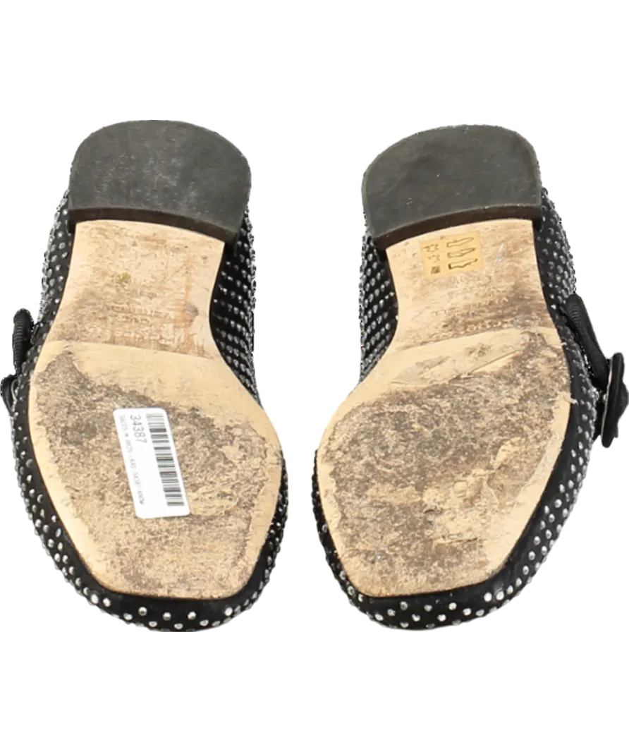 Repetto Paris Black Crystal Embellished Georgia Square-toe Mary Janes UK 5.5 EU 38.5 👠