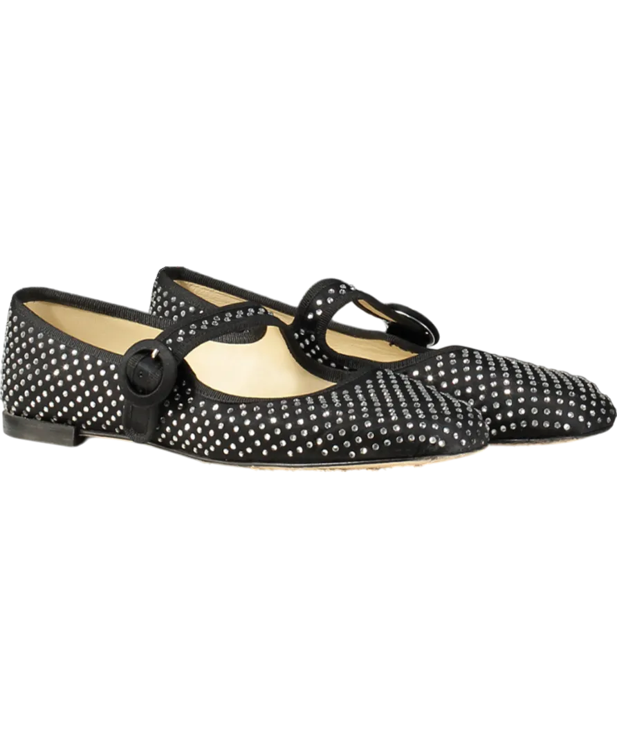 Repetto Paris Black Crystal Embellished Georgia Square-toe Mary Janes UK 5.5 EU 38.5 👠