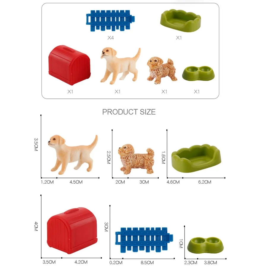 Simulation Hand-painted animal protototype Set Hen Poultry,Rabbit,Dog Farm Model Figurine Miniature Educational Kids Toys