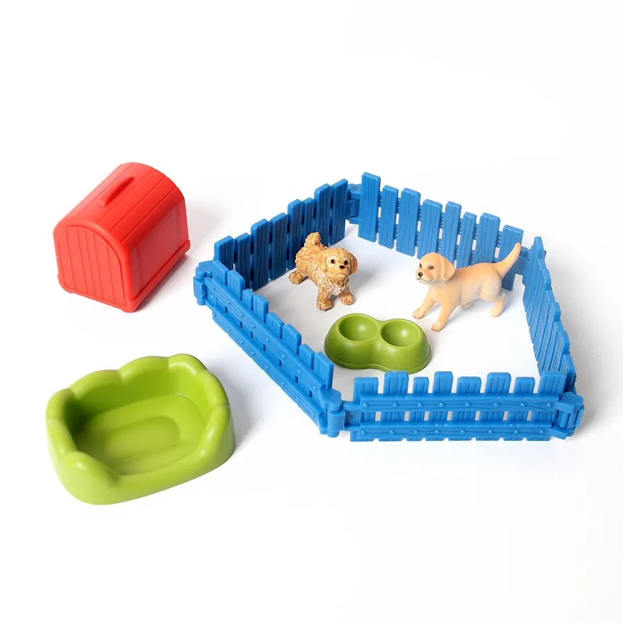 Simulation Hand-painted animal protototype Set Hen Poultry,Rabbit,Dog Farm Model Figurine Miniature Educational Kids Toys