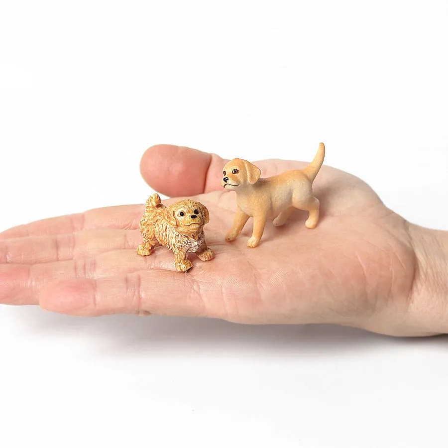 Simulation Hand-painted animal protototype Set Hen Poultry,Rabbit,Dog Farm Model Figurine Miniature Educational Kids Toys