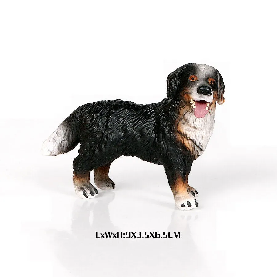 Simulation Plastic Retriever,Bull Terrier,Collie,Saint Bernard Dog Family Animals Model Figure Collectible Toys Dog For kids